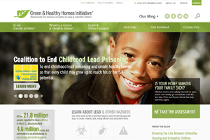 Green & Healthy Homes Initiative Website home page screenshot