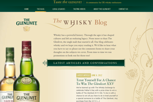 Taste the Glenlivet Website home page screenshot