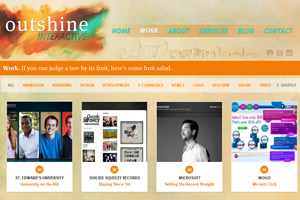 Outshine Interactive Website home page screenshot