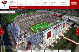 New 49ers Stadium Website home page screenshot