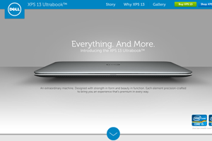 Dell XPS 13 Ultrabook Microsite home page screenshot