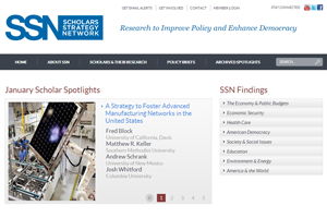 Scholars Strategy Network Website home page screenshot