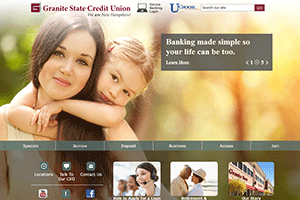 Granite State Credit Union Website home page screenshot