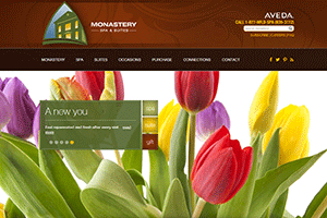 Monastery Spa & Suites Website home page screenshot