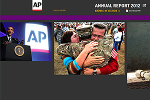 The Associated Press 2012 Annual Report Website home page screenshot