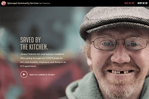 Homeless, Not Hopeless Website home page screenshot