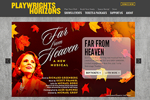 Playwrights Horizons Website home page screenshot