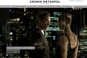 Crown Metropol Melbourne Hotel Website home page screenshot